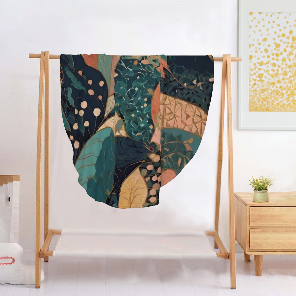 Abstract Wonder Single-Sided Printed Round Blanket