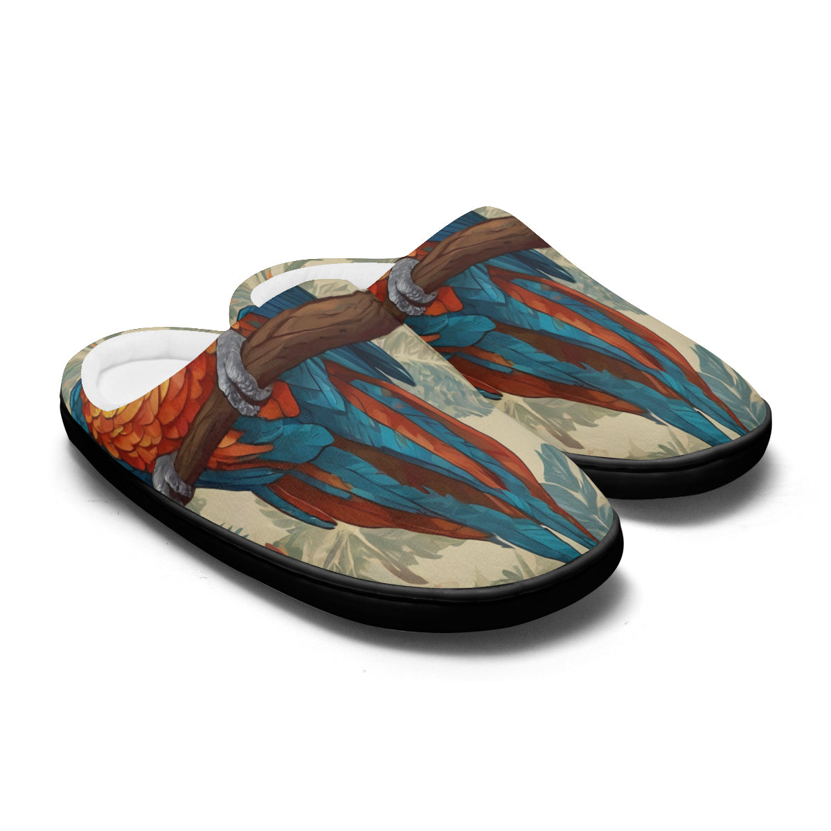 Parrot Design Personalized Warm Cotton Slippers | Flannel
