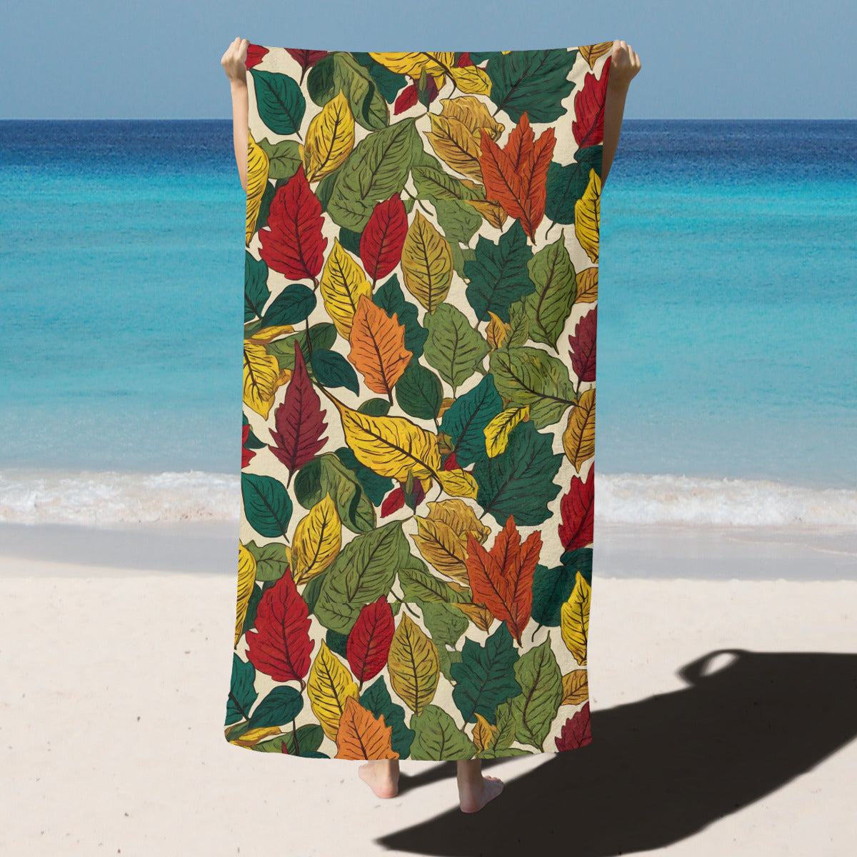Awesome Leaves Beach towel (comfortable model)|Polyester