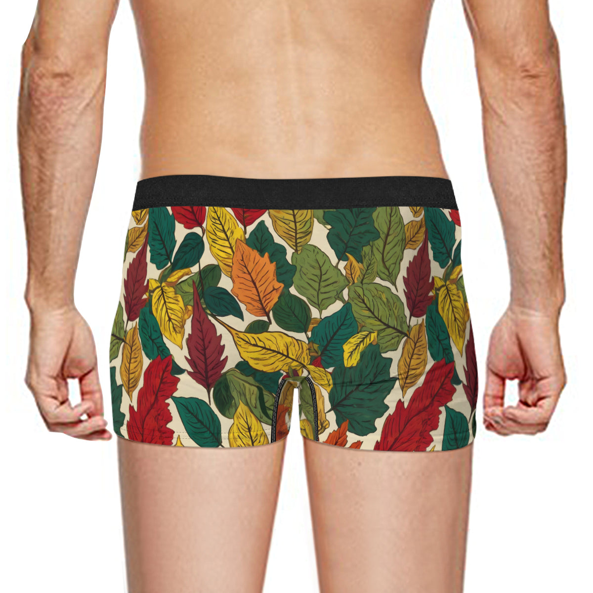 Awesome Leaves Men's Underwear (Front and Back Design)丨Polyester