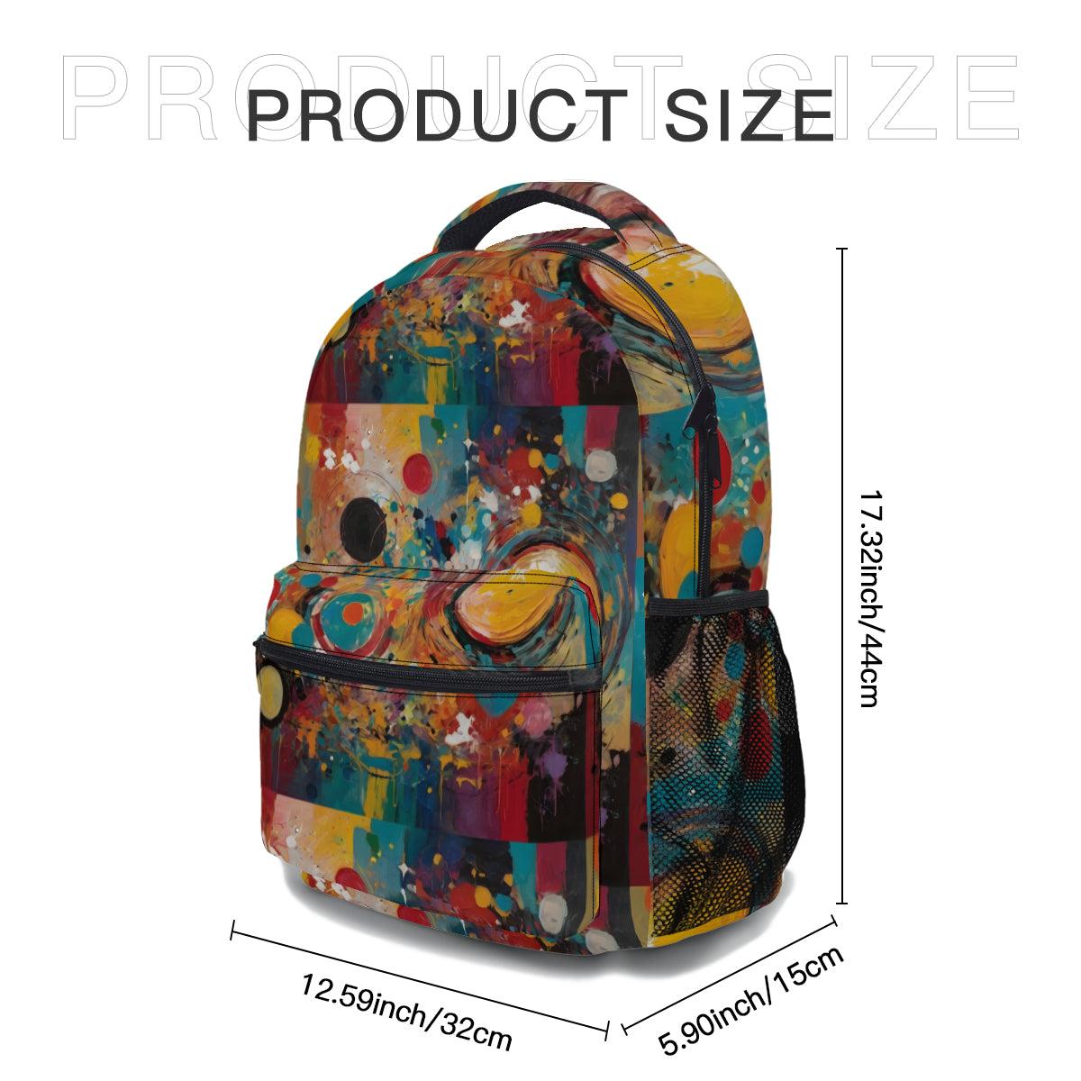Crazy Design Student School Bag + Portable Tote Insulated Lunch Bag + Pen Pouch | Oxford Cloth