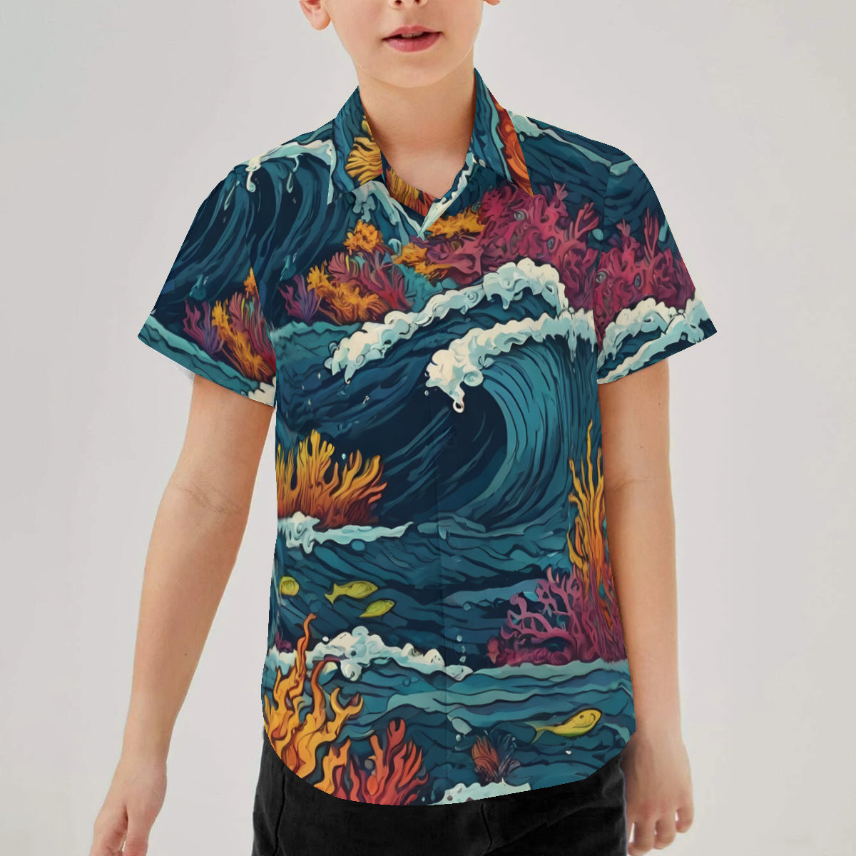 Ocean Waves Youth Shirts|Polyester