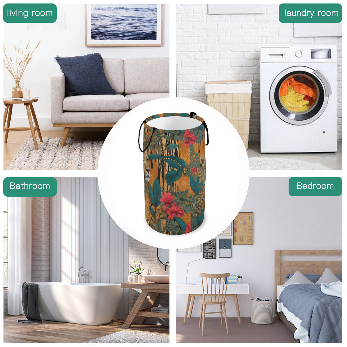 Warrior Leopard Large Capacity Foldable Laundry Basket | Polyester