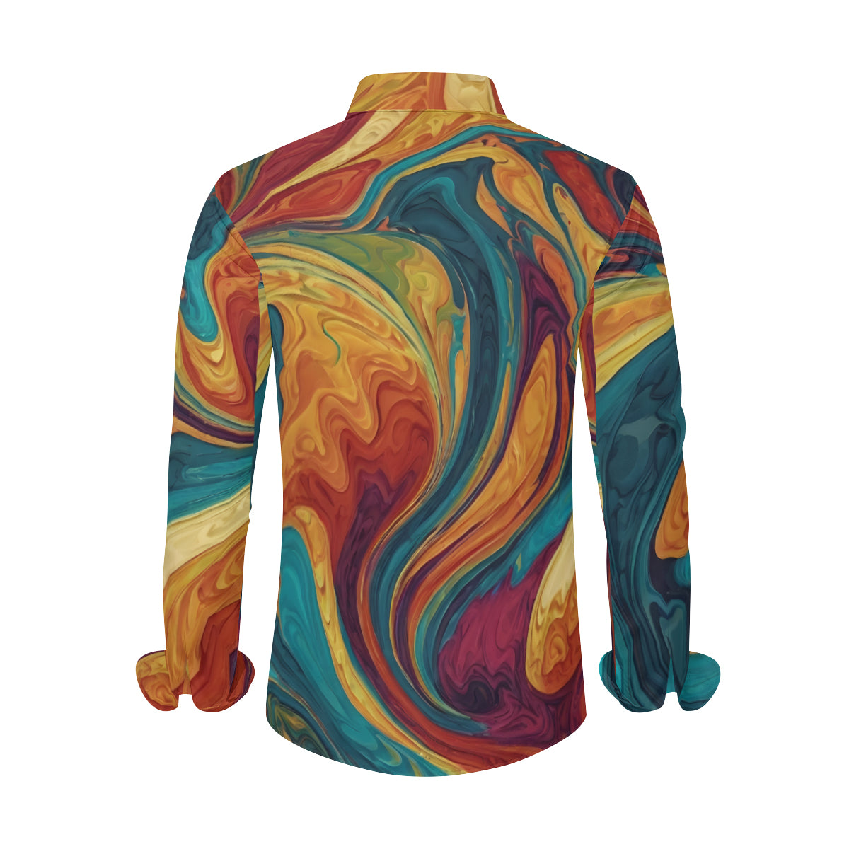 Colorful Design Men's Classic Long-Sleeved Shirt | Polyester