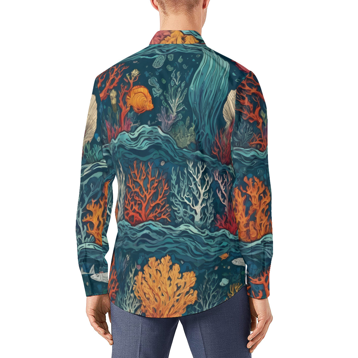 Under Sea Beauty Men's Classic Long-Sleeved Shirt | Polyester