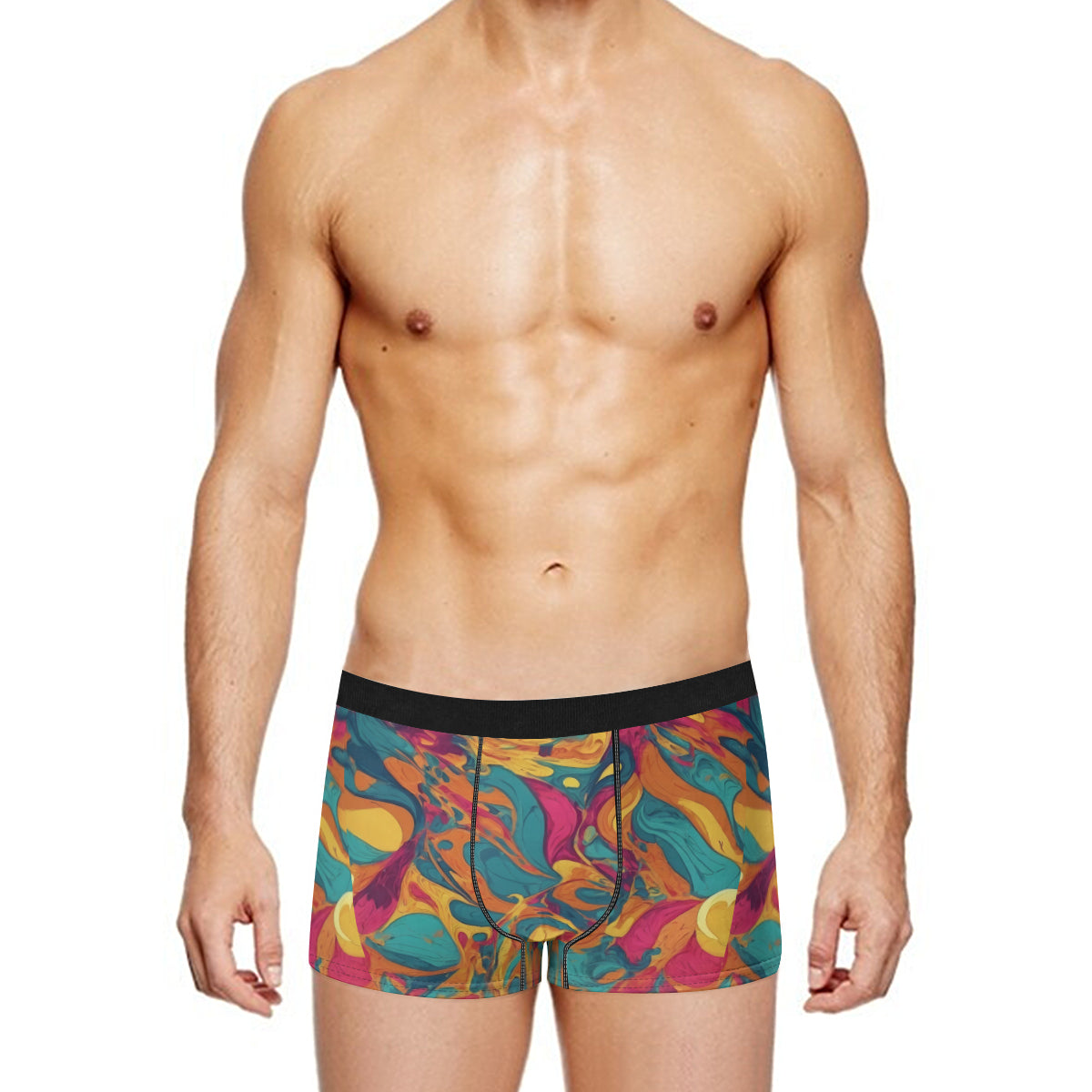 Colorful Pattern Men's Underwear (Front and Back Design)丨Polyester