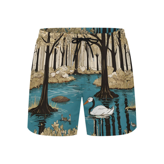 Landscape Wonder Men's Casual Shorts Double-Layer Sports Beach Pants (Short) | Polyester