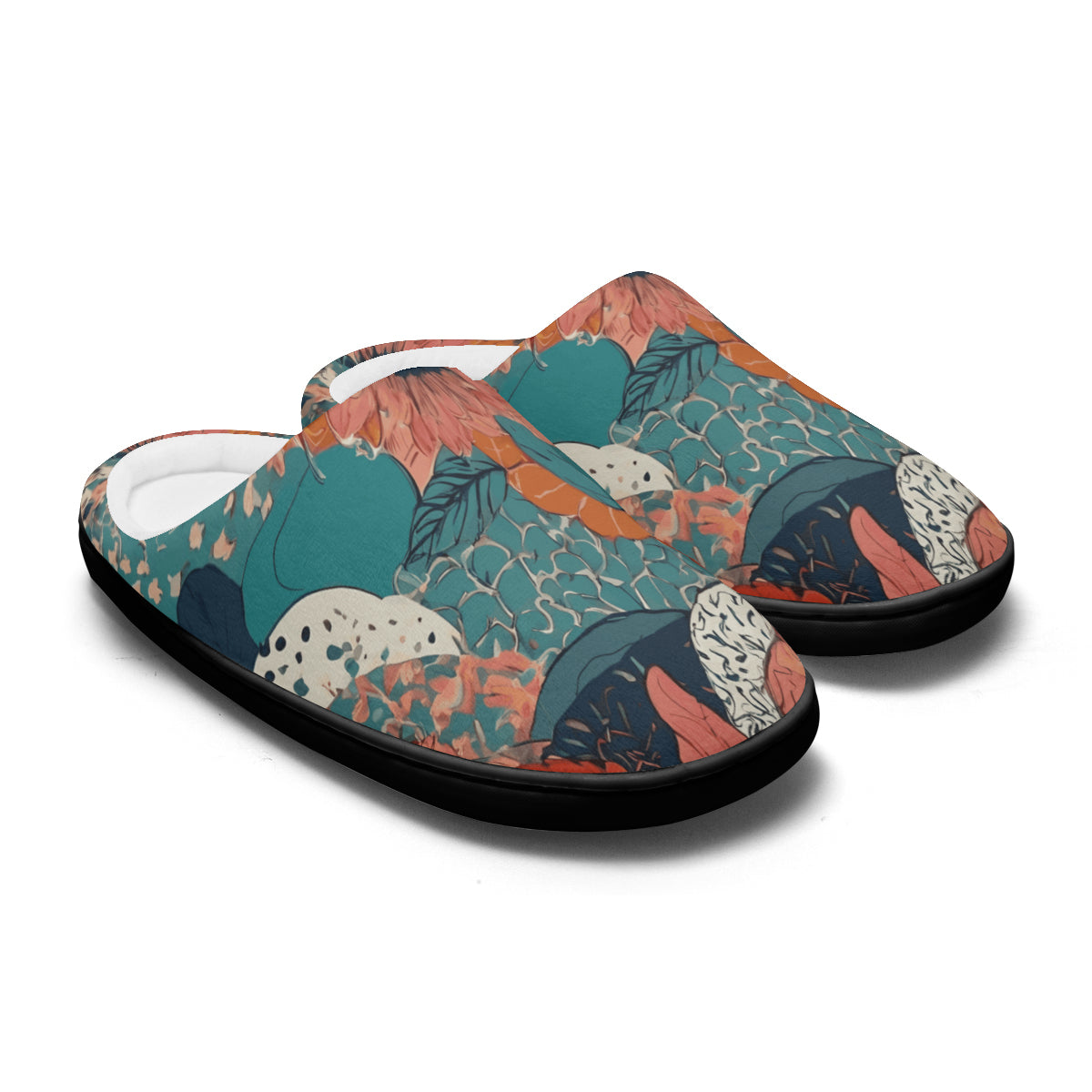 Awesome Floral Personalized Warm Cotton Slippers | Flannel