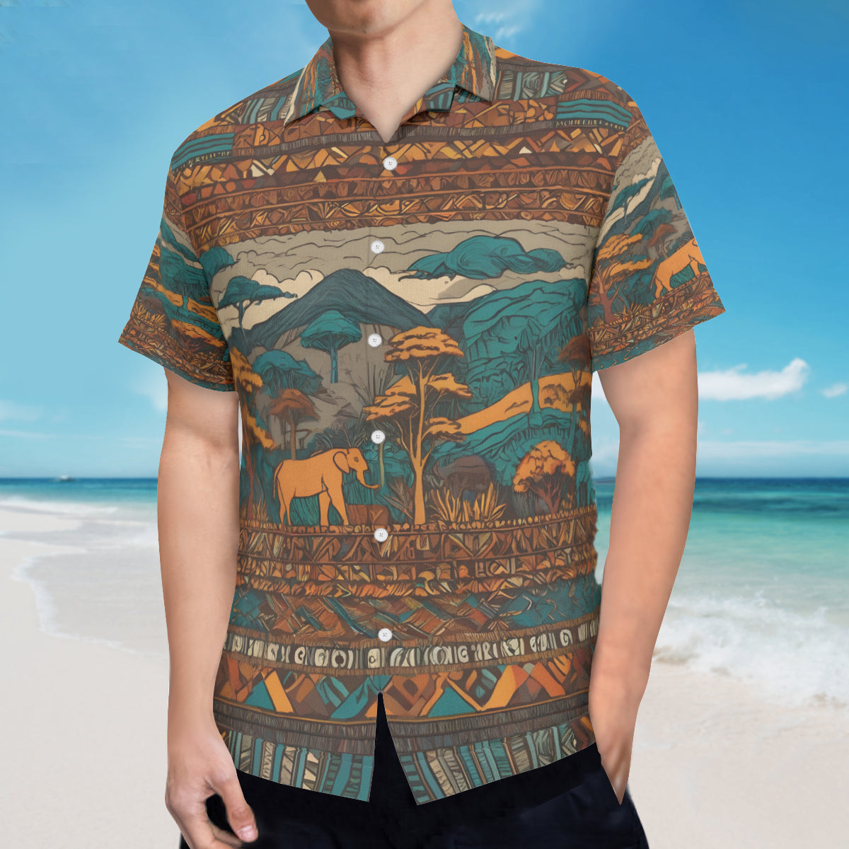 Beautiful Landscape All-Over Print Hawaiian Shirt(No chest pocket) | Polyester
