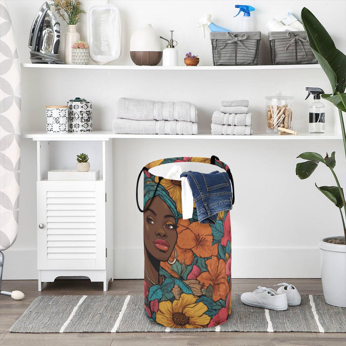 Melanin Queen Large Capacity Foldable Laundry Basket | Polyester