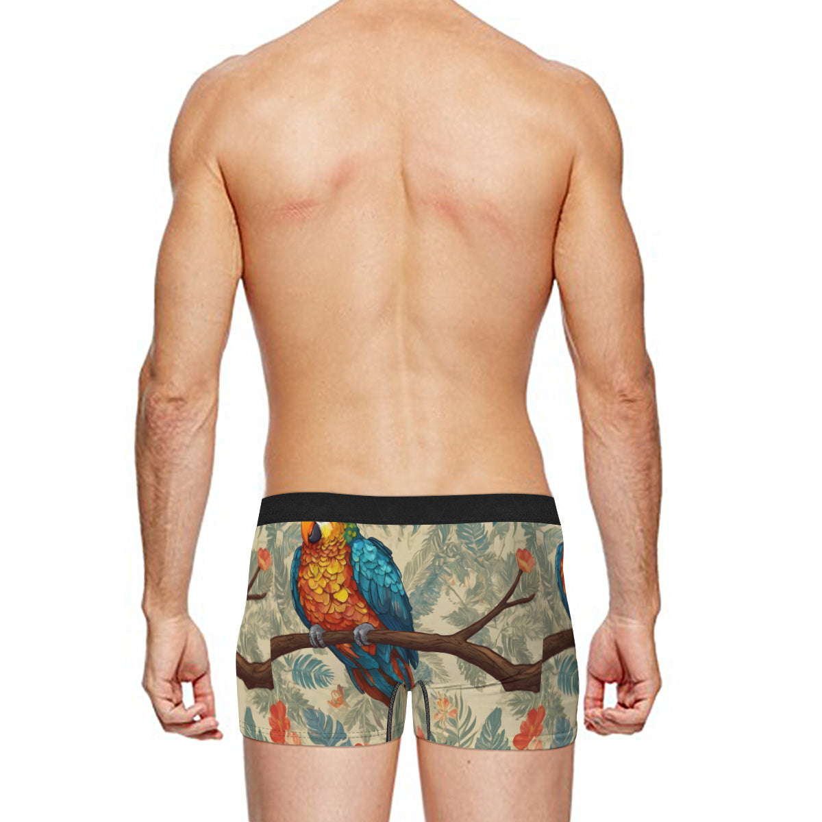 Parrot Design Men's Underwear (Front and Back Design)丨Polyester