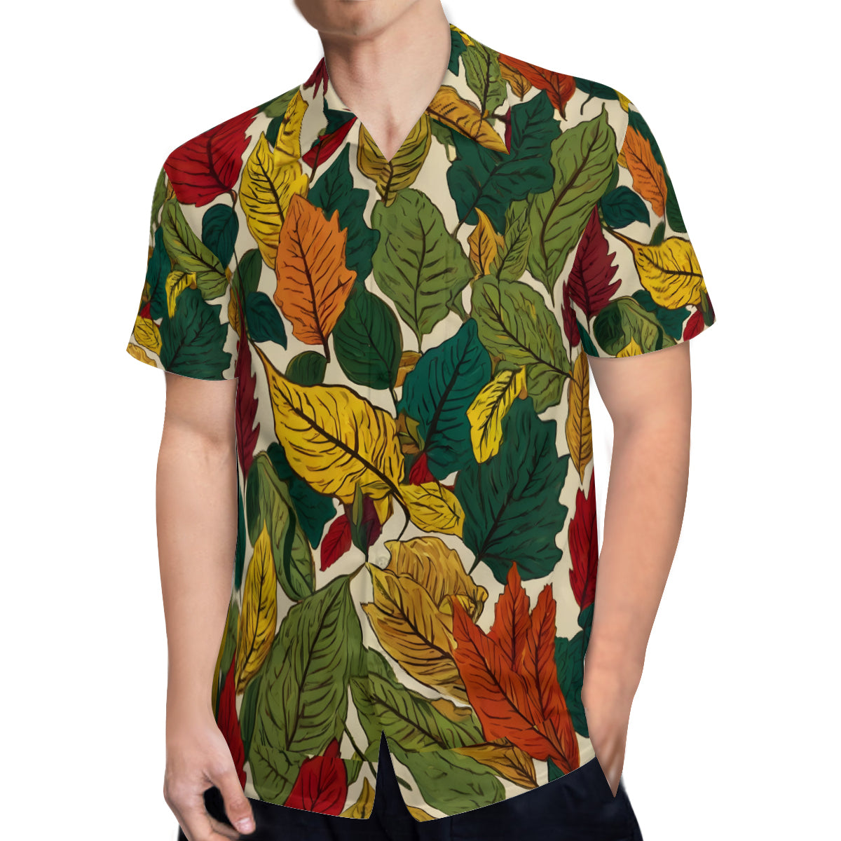 Awesome Leaves All-Over Print Hawaiian Shirt | Polyester