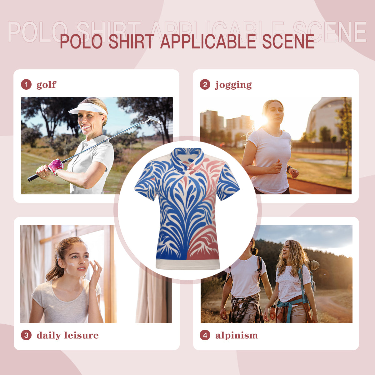 Abstract Pattern Women's Short-Sleeved Polo Shirt