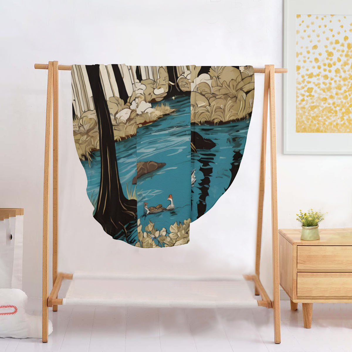 Landscape Wonder Single-Sided Printed Round Blanket | 280GSM Flannel