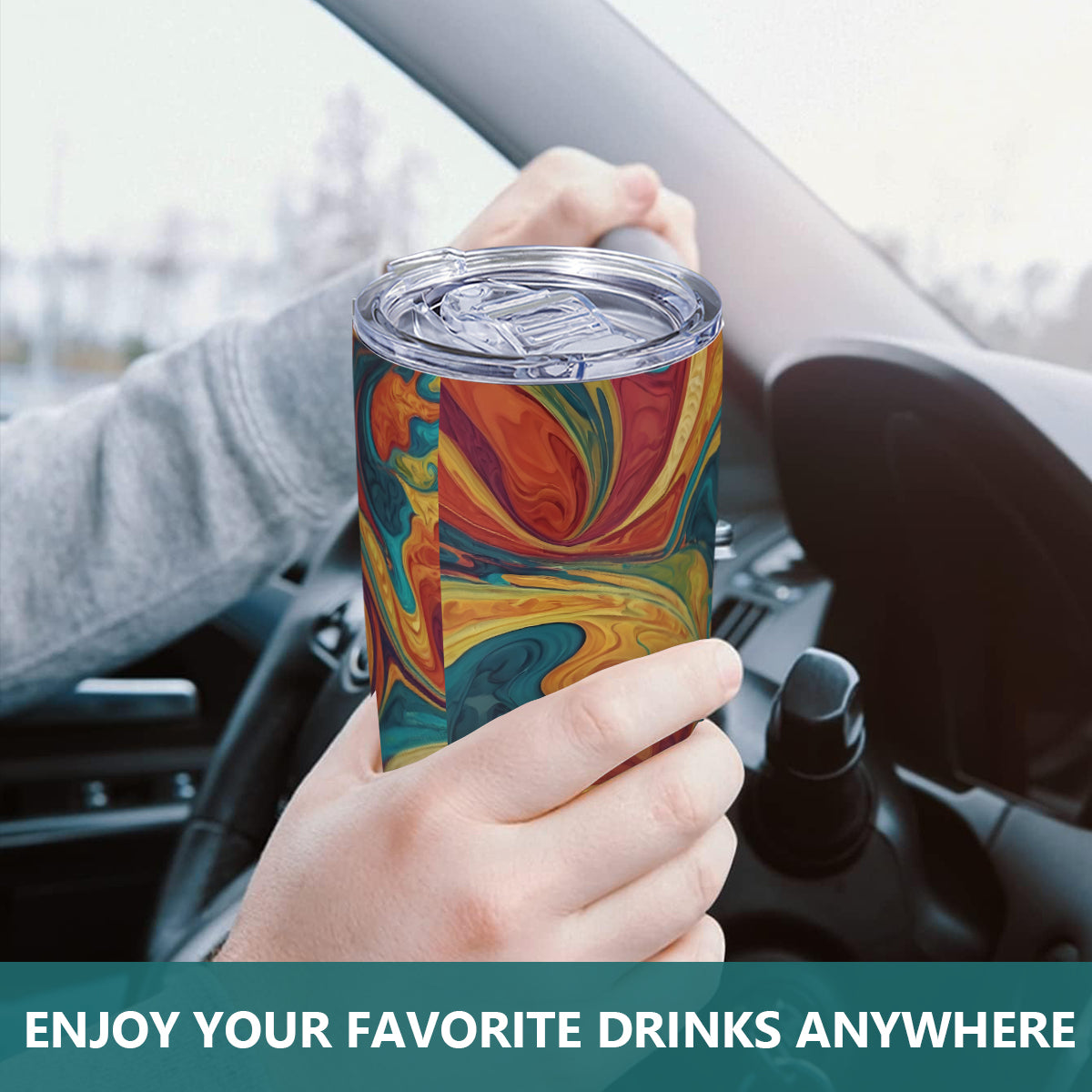 Colorful Design Outdoor Travel Carry Tumbler (600ml/20oz) | Stainless Steel 304