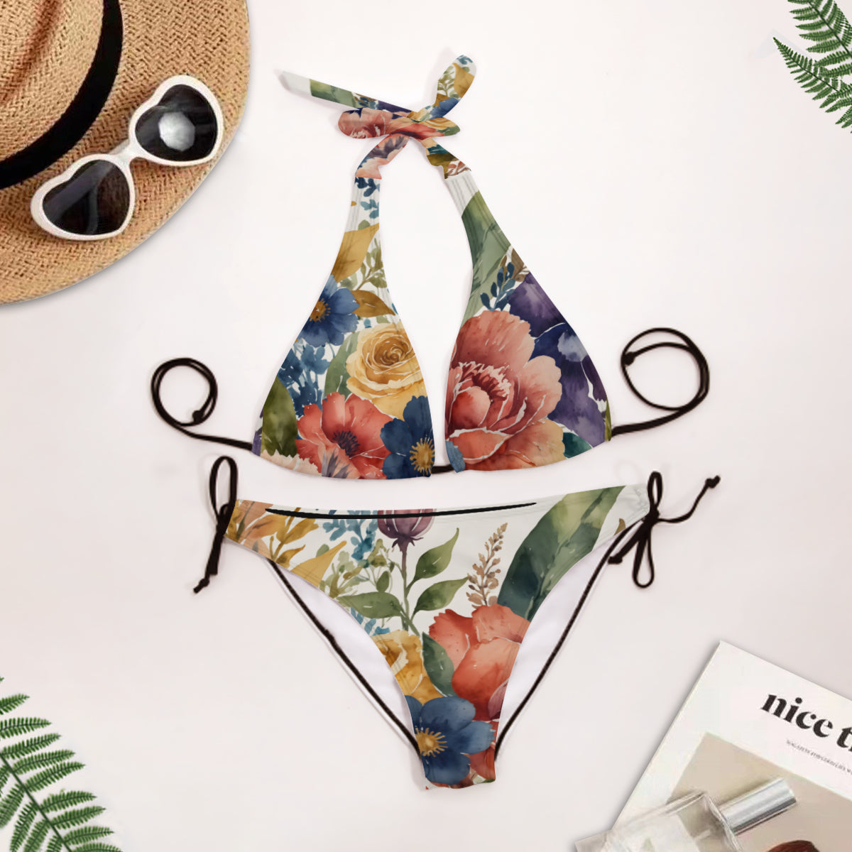 Beautiful Floral Bikini Swimsuit