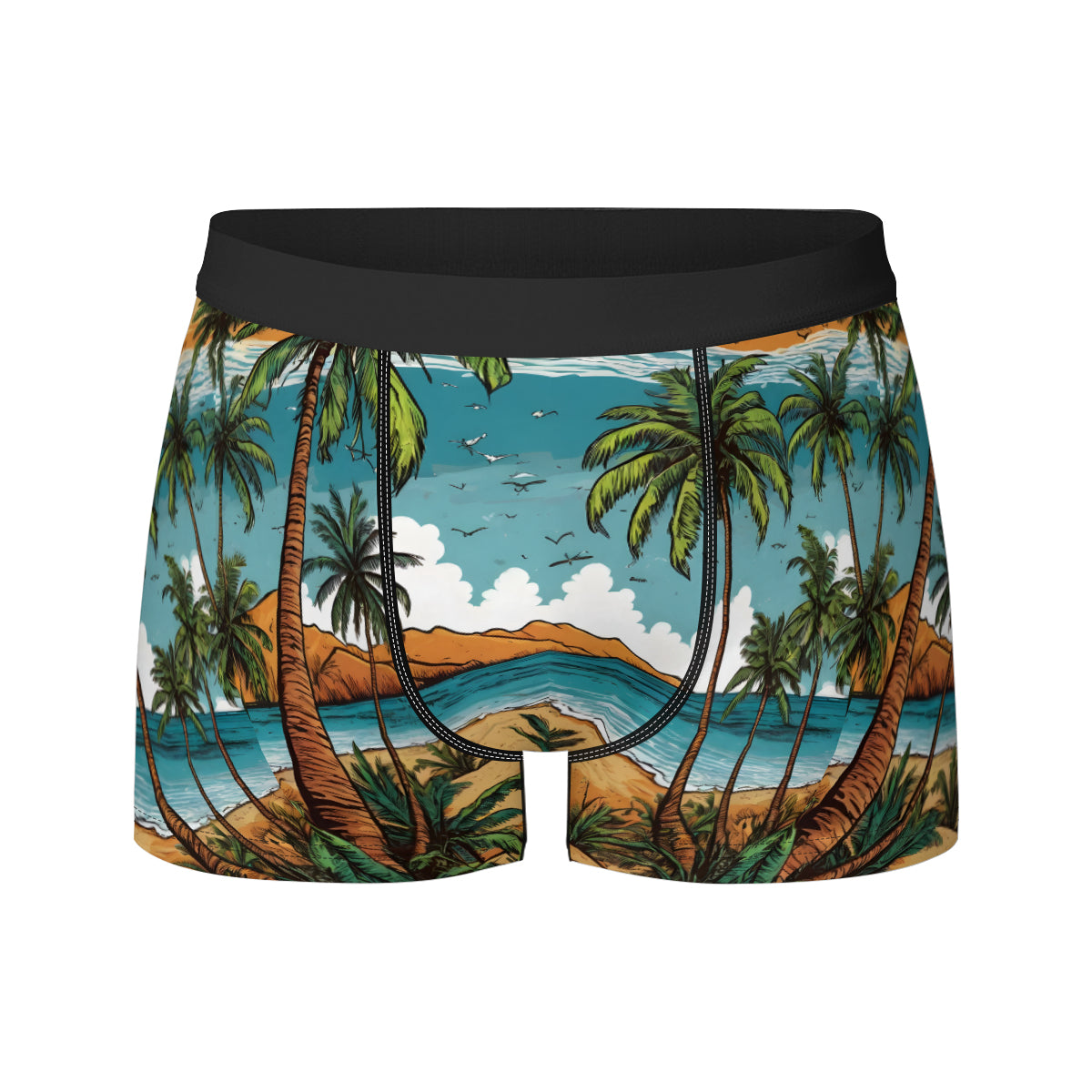 Beach Front Men's Underwear (Front and Back Design)丨Polyester