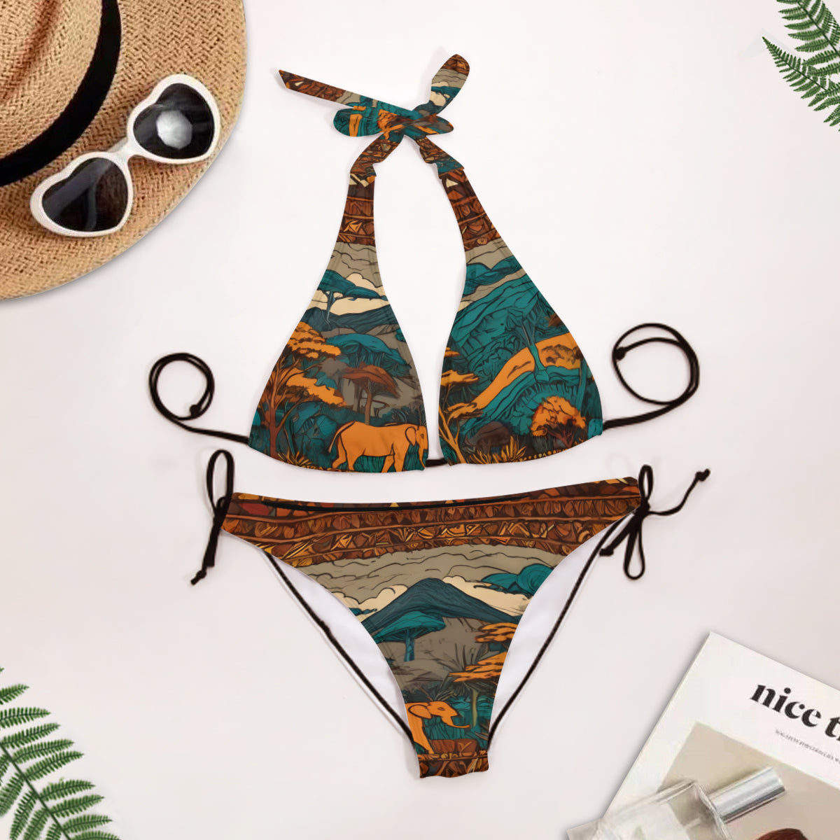 Beautiful Landscape All-Over Print Bikini Swimsuit (Multi-Faceted Design)|Polyester+Spandex