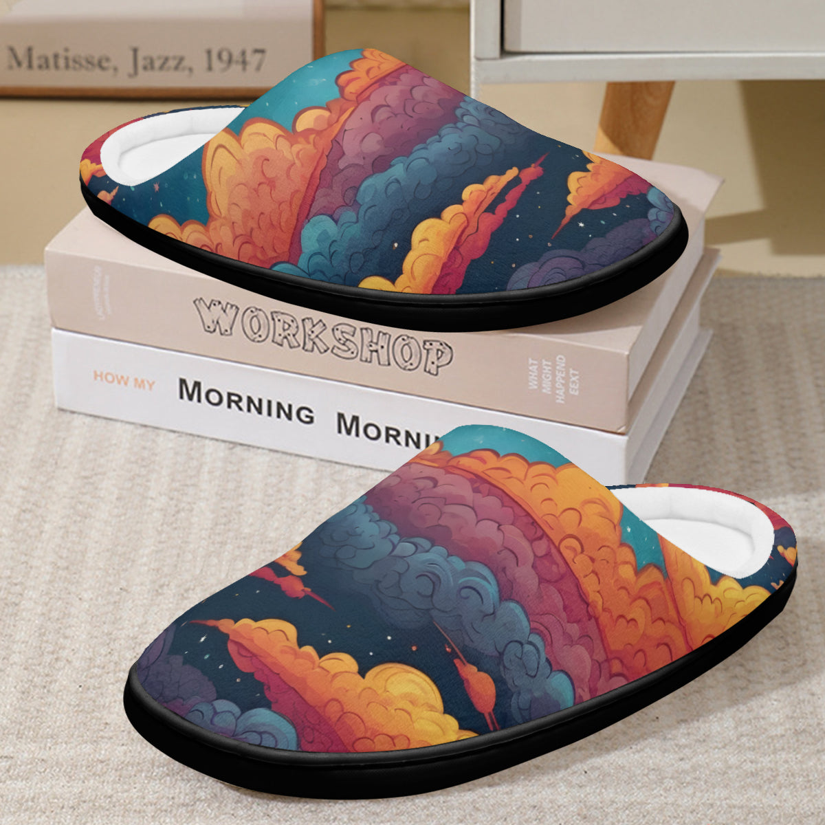 Sky Beauty Abstract Personalized Warm Cotton Slippers | Flannel