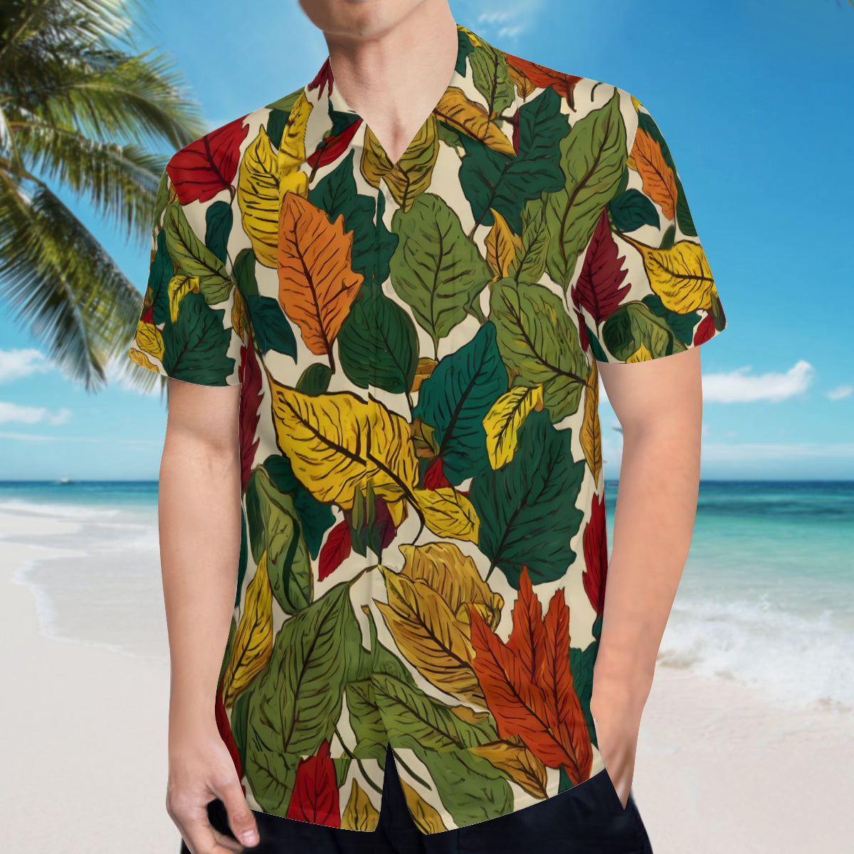Awesome Leaves All-Over Print Hawaiian Shirt | Polyester