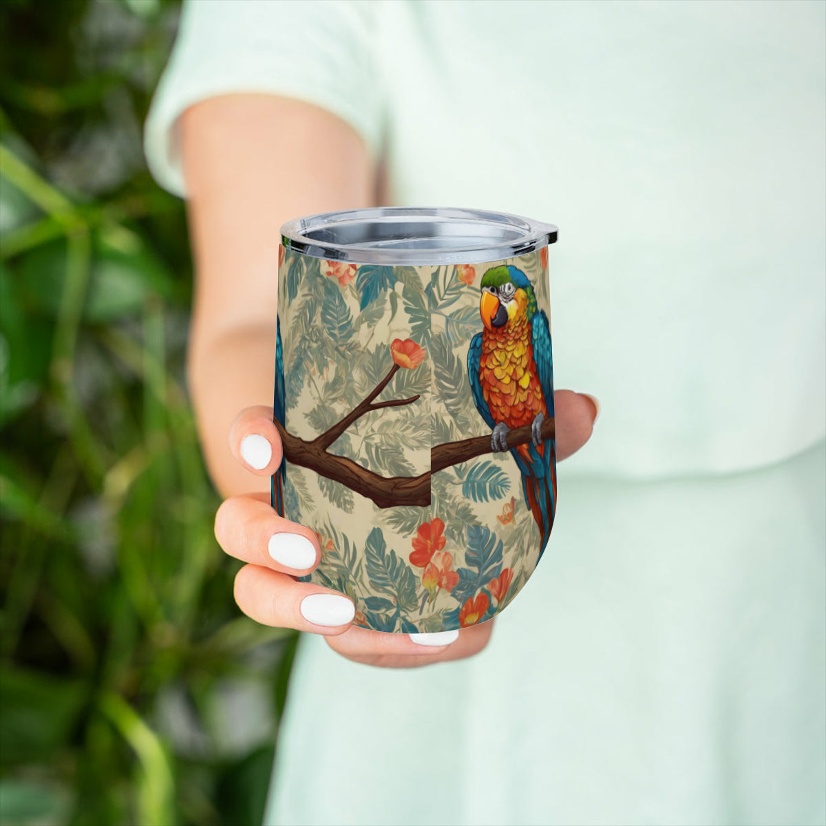 Parrot Design Stemless Wine Tumbler(350ml/12oz)| Stainless steel 304