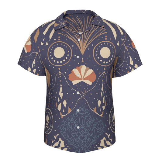 Abstract Blue Hawaiian Shirt