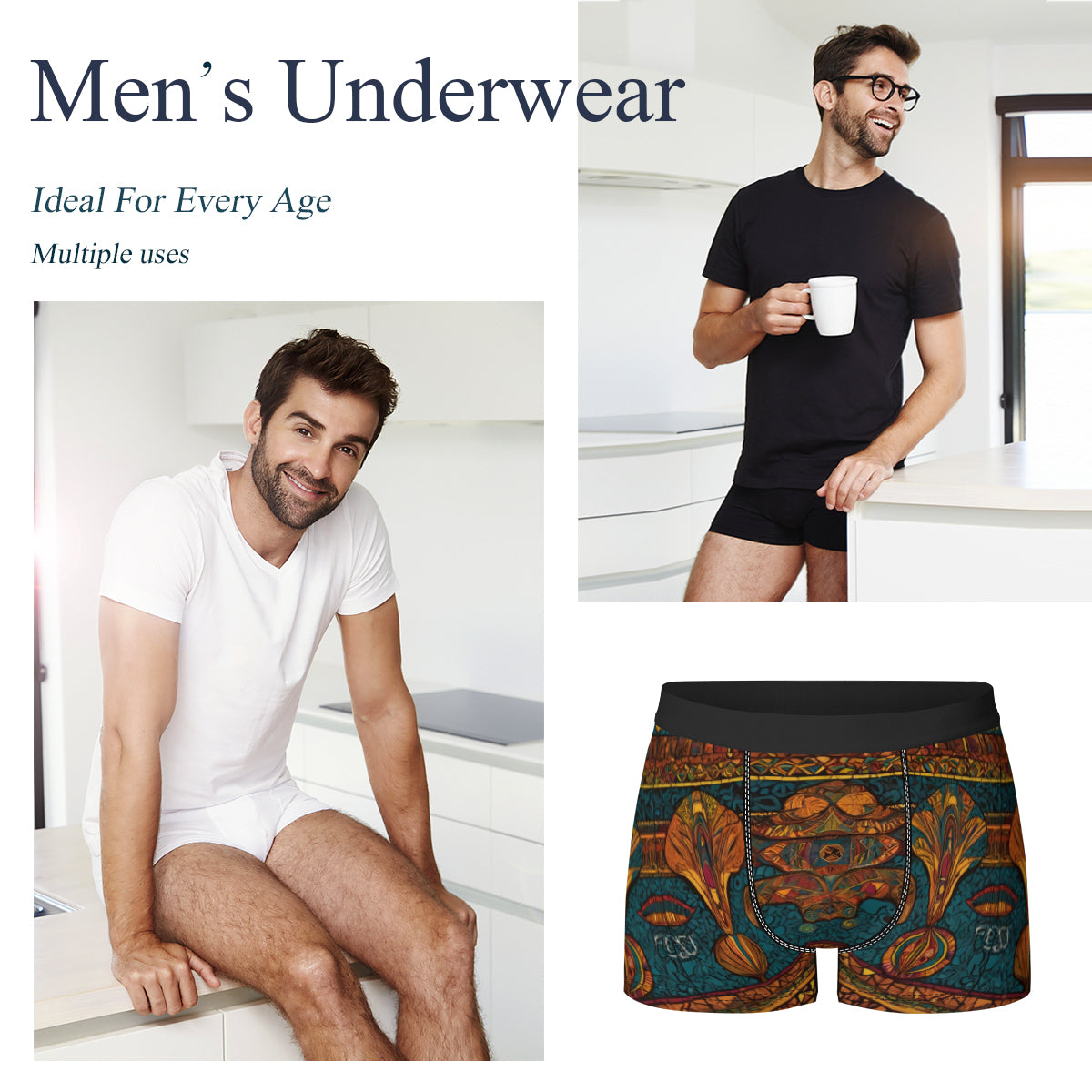 African Design Men's Underwear (Front and Back Design)丨Polyester