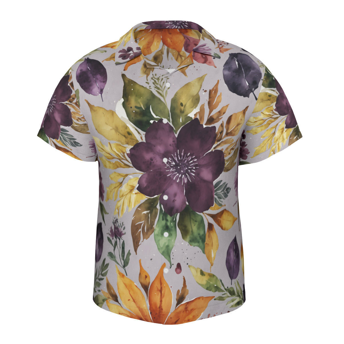 Velvet Floral Hawaiian Shirt(No chest pocket) | Polyester