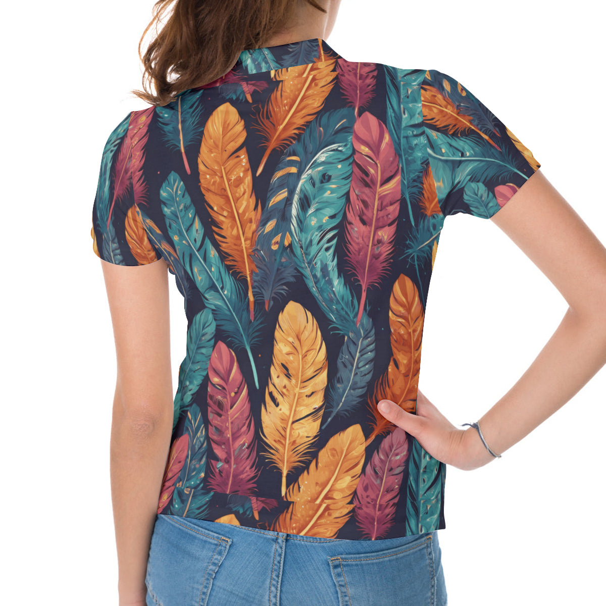 Ember Plums Women's Short-Sleeved Polo Shirt
