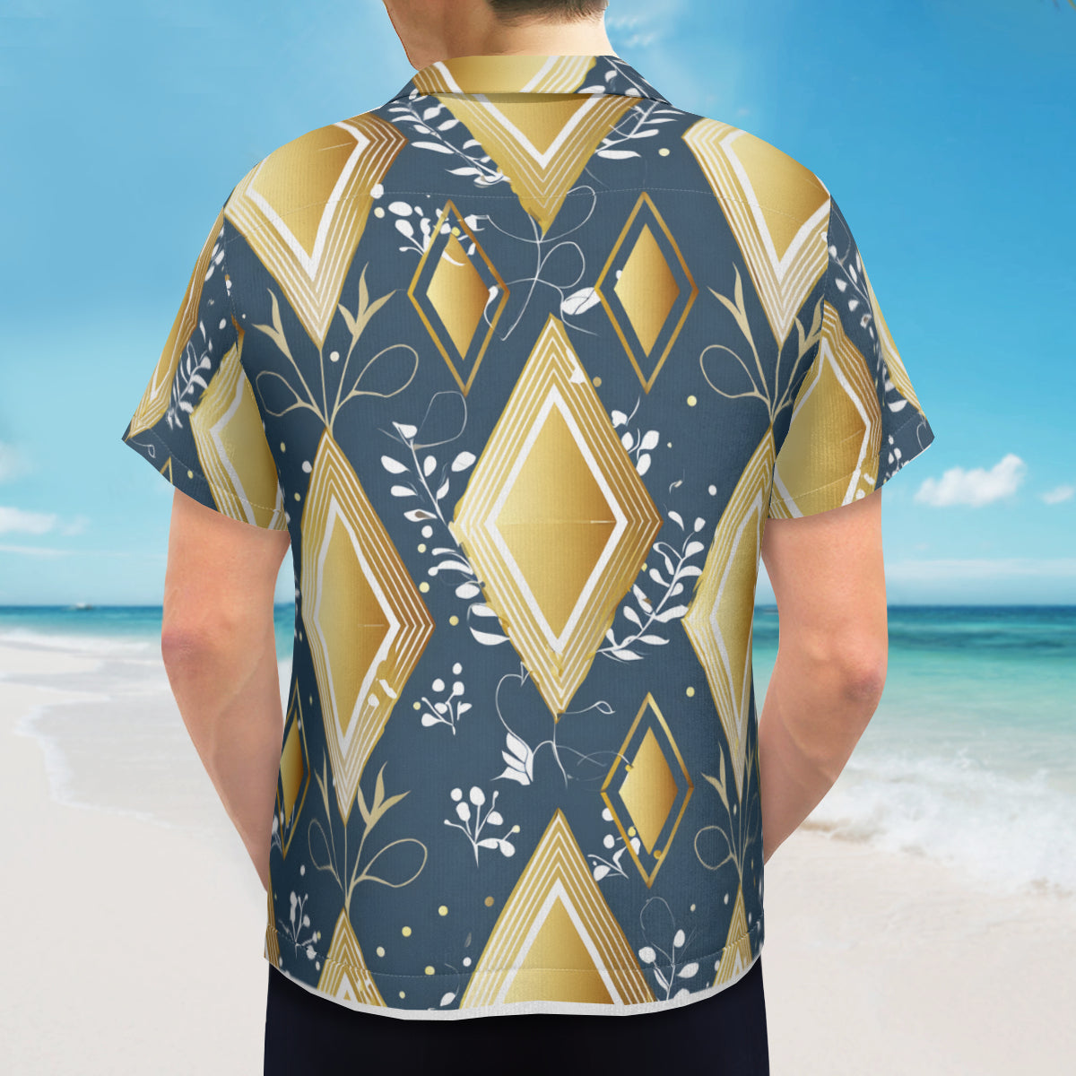 Abstract Gold Hawaiian Shirt