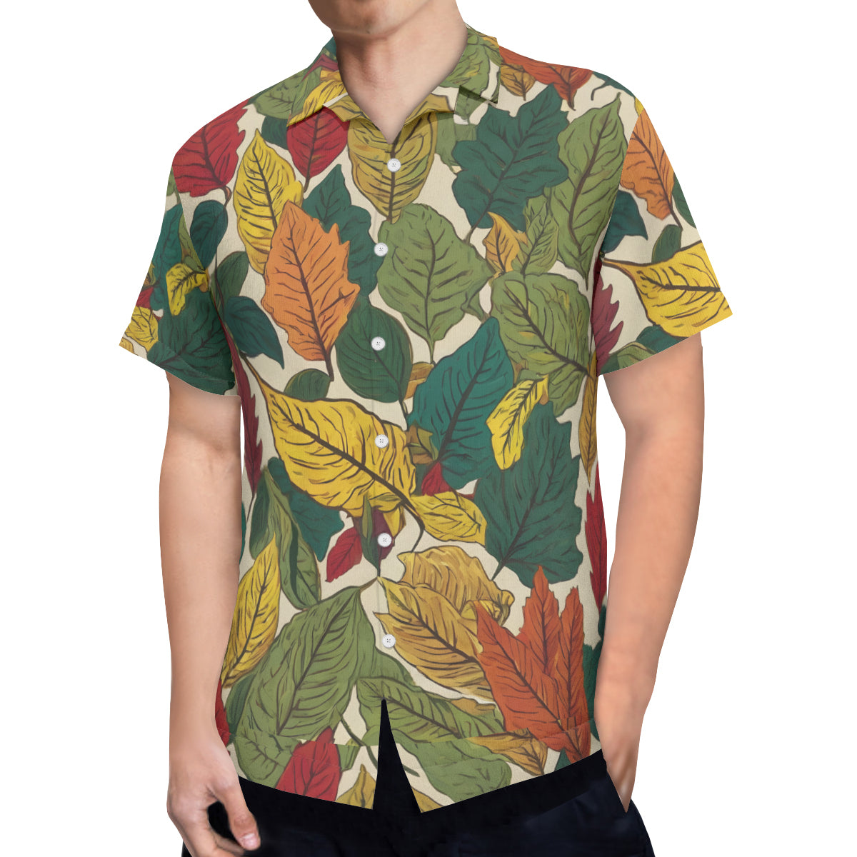 Awesome Leaves Hawaiian Shirt(No chest pocket) | Polyester