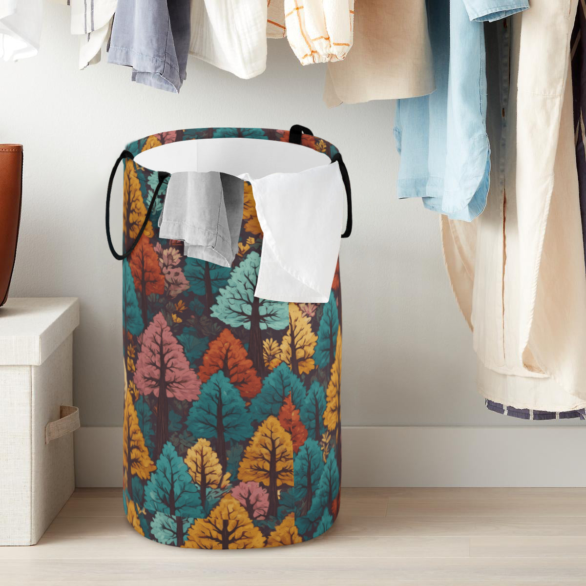 Beautiful Floral Large Capacity Foldable Laundry Basket | Polyester