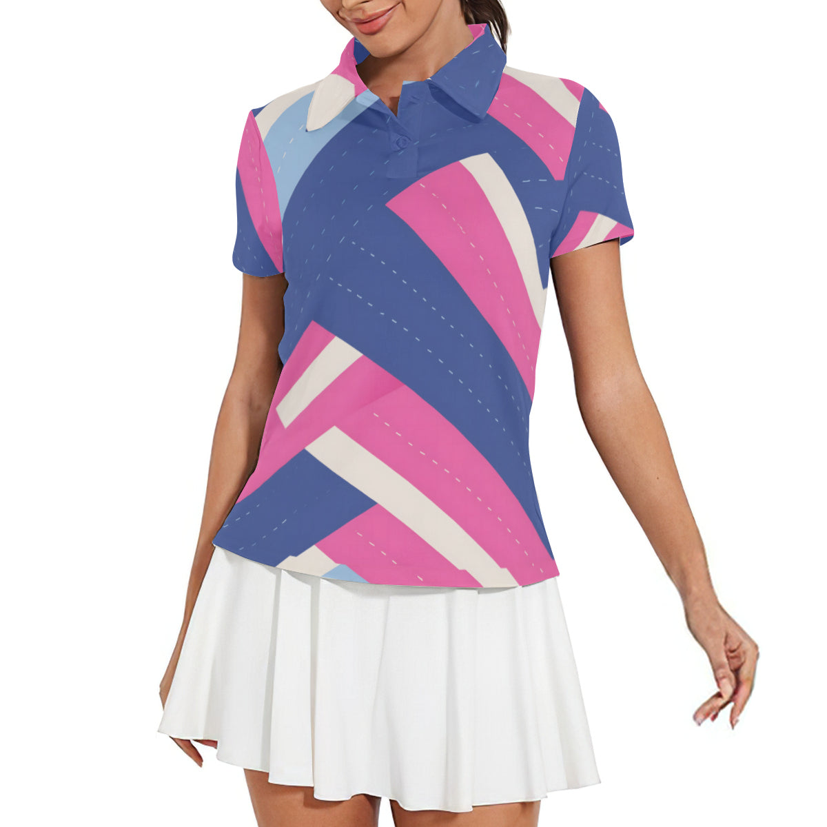 Abstract Beauty Women's Short-Sleeved Polo Shirt