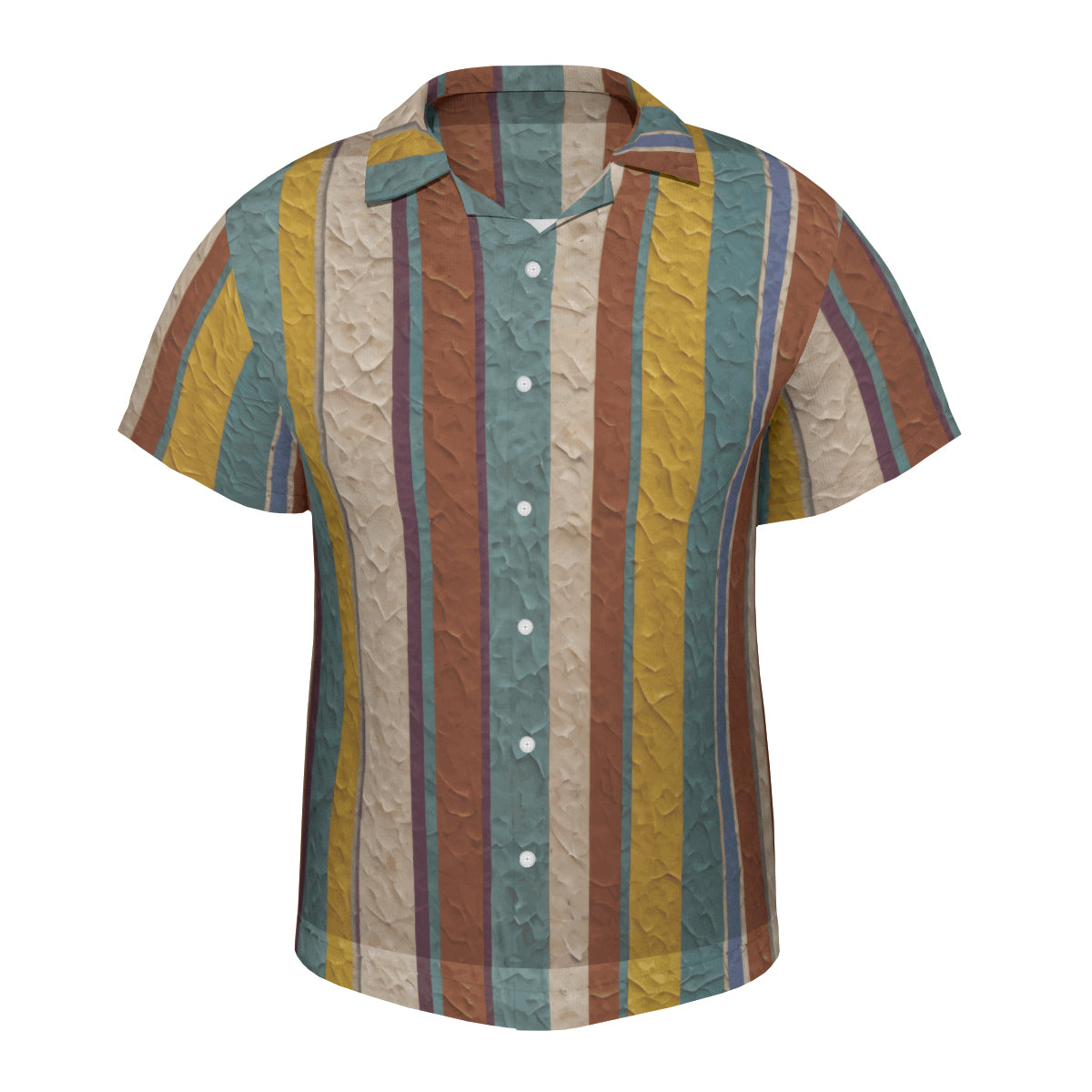 Strip Design Hawaiian Shirt(No chest pocket) | Polyester