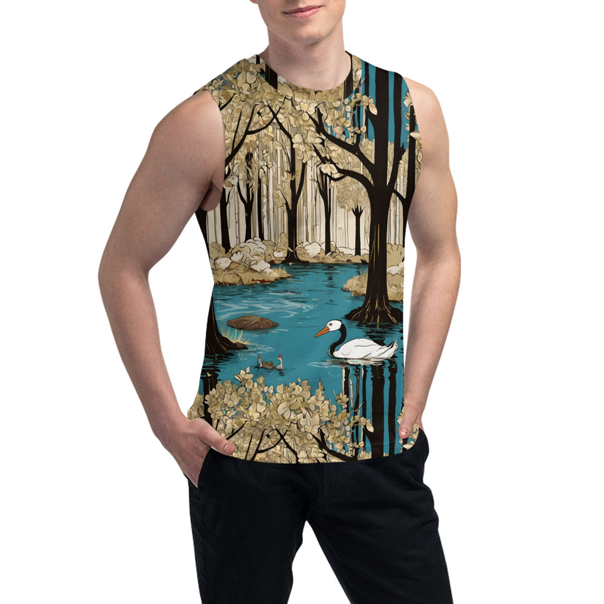 Landscape Wonder Men's Sleeveless Vest|Polyester