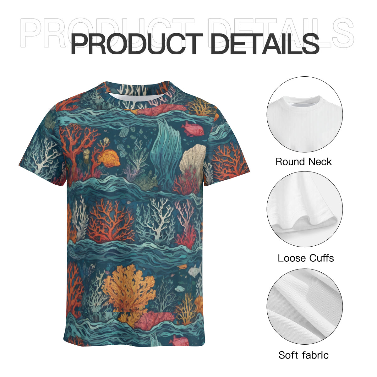 Under Sea Beauty Men's Comfort T-Shirt | 190GSM 95%Polyester 5%Spandex