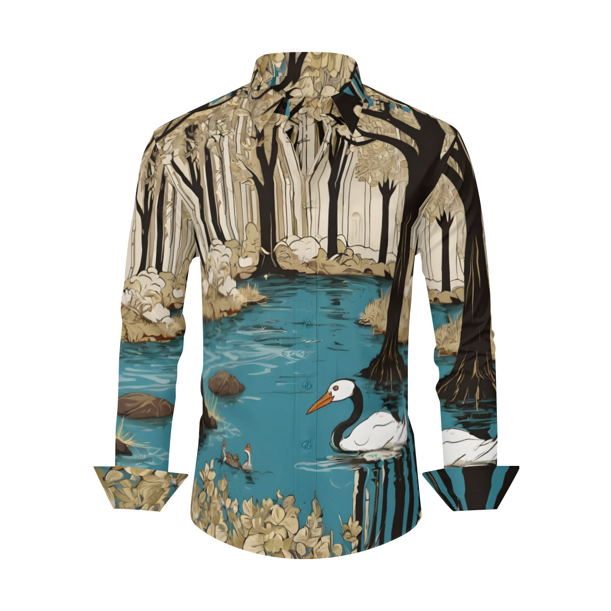 Landscape Wonder Men's Classic Long-Sleeved Shirt | Polyester