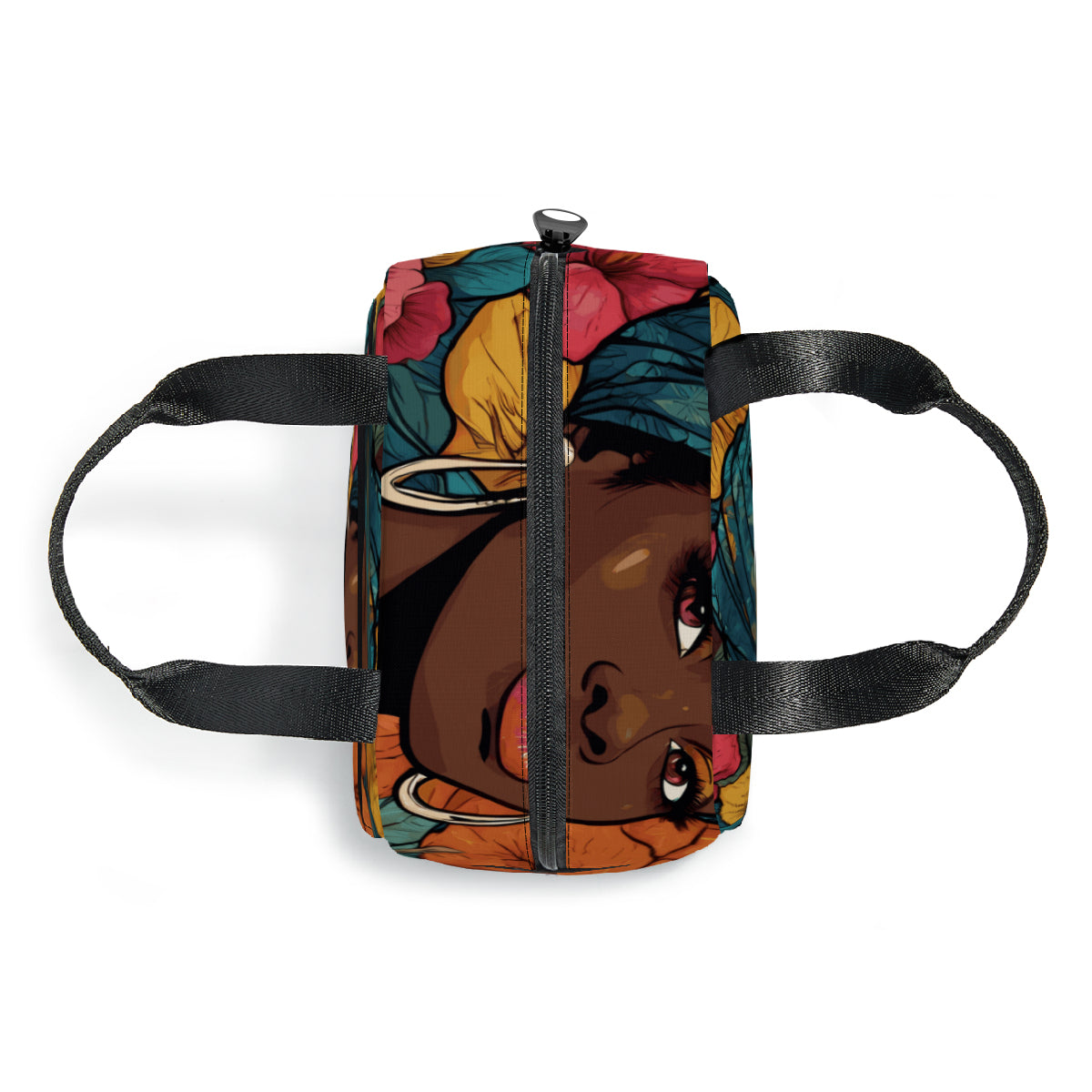 Melanin Queen personalised canvas handheld insulated lunch bag (with side pocket)|Polyester