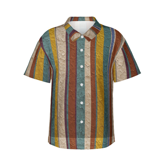 Strip Design Men's Short-Sleeve Hawaiian Shirt (Lightweight) | Polyester