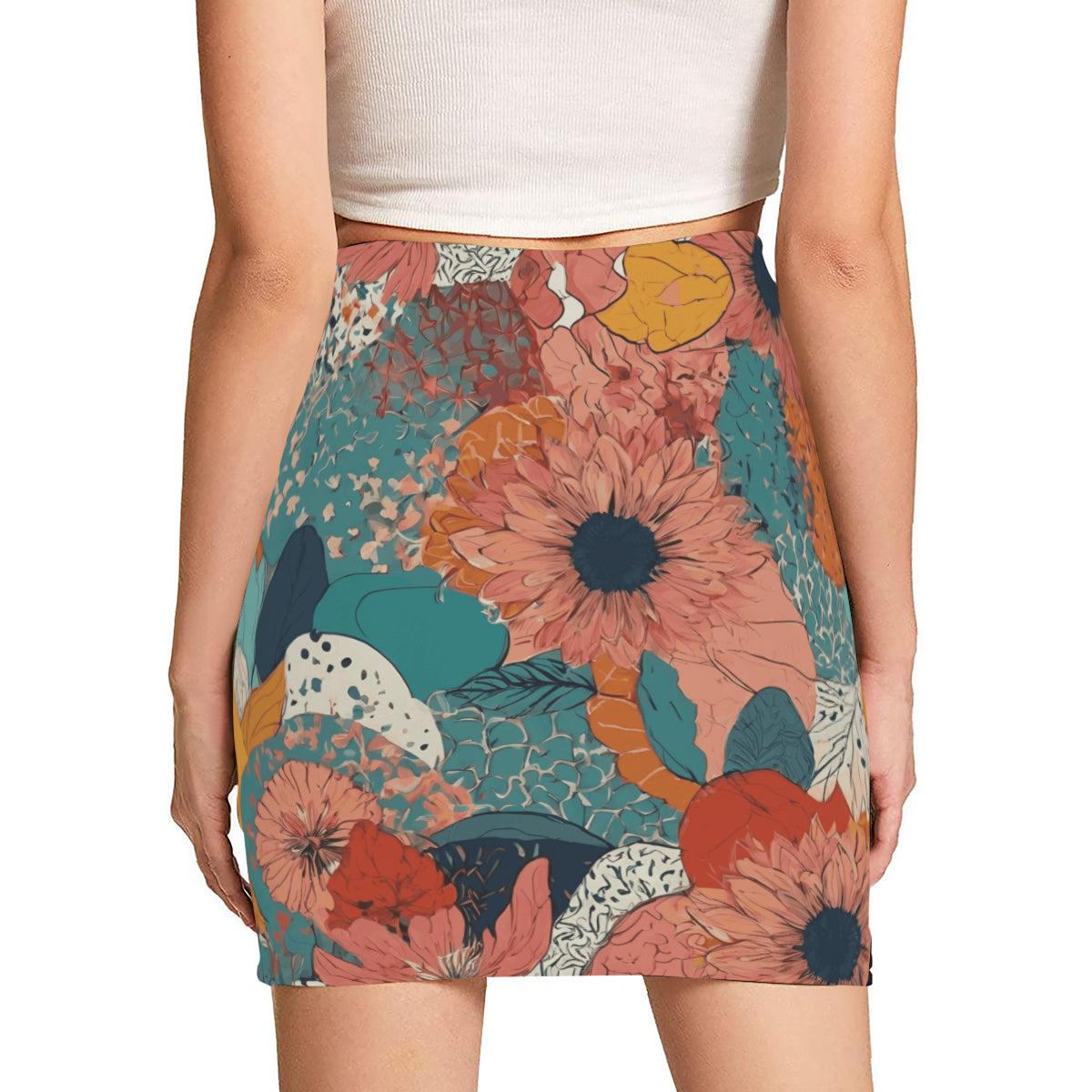 Awesome Floral Wrap Hip Skirt|Polyester