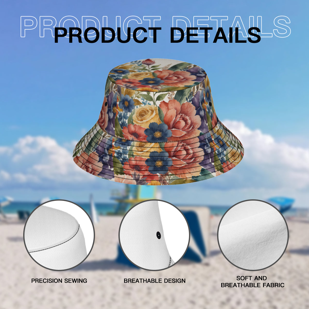 Beautiful Floral Fisherman Hat | Polyester