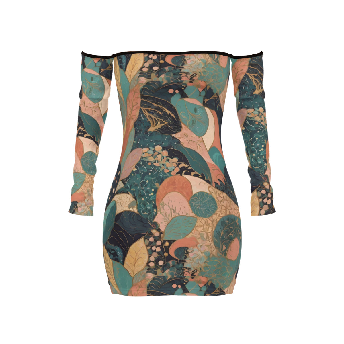 Abstract Wonder Women's Off-shoulder Back Lace-up Dress