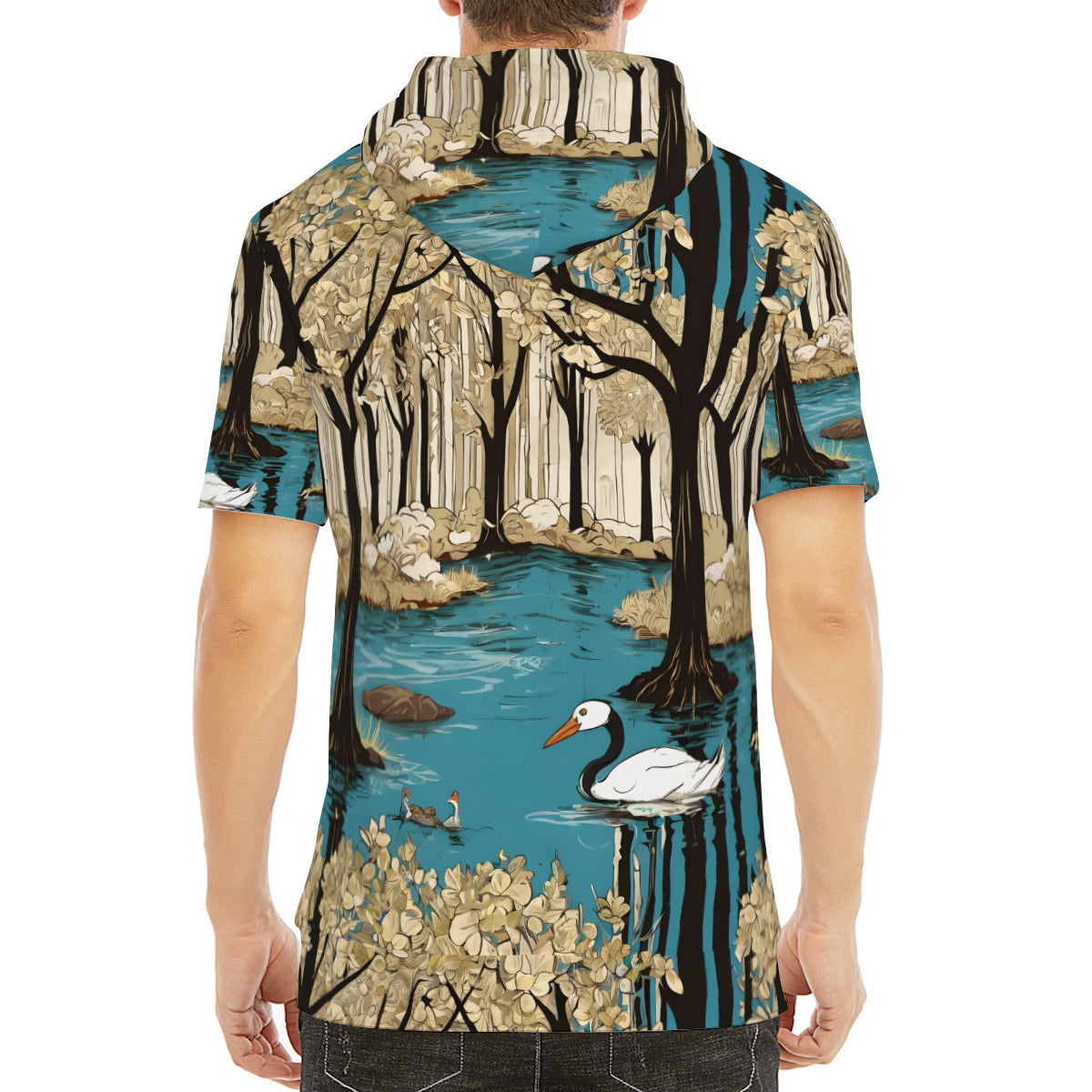 Landscape Wonder Men's Hooded T-shirt丨Cotton