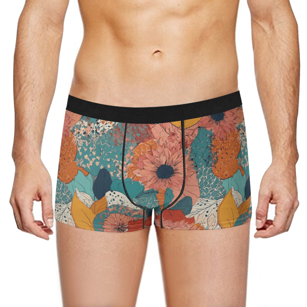 Awesome Floral Men's Underwear (Front and Back Design)丨Polyester