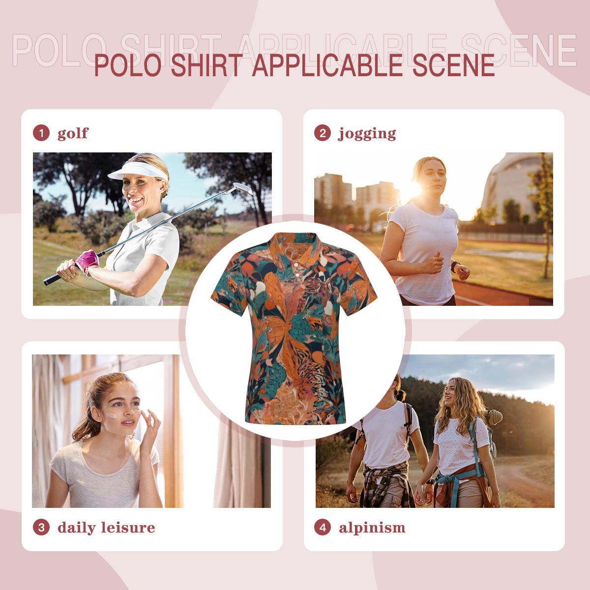 Abstract Vibes Women's Short-Sleeved Polo Shirt