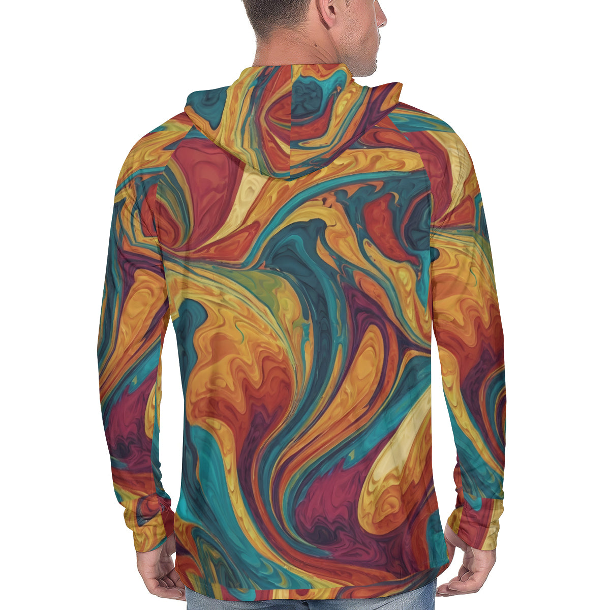 Colorful Design Men's Sun Protection Long Sleeve Hoodie