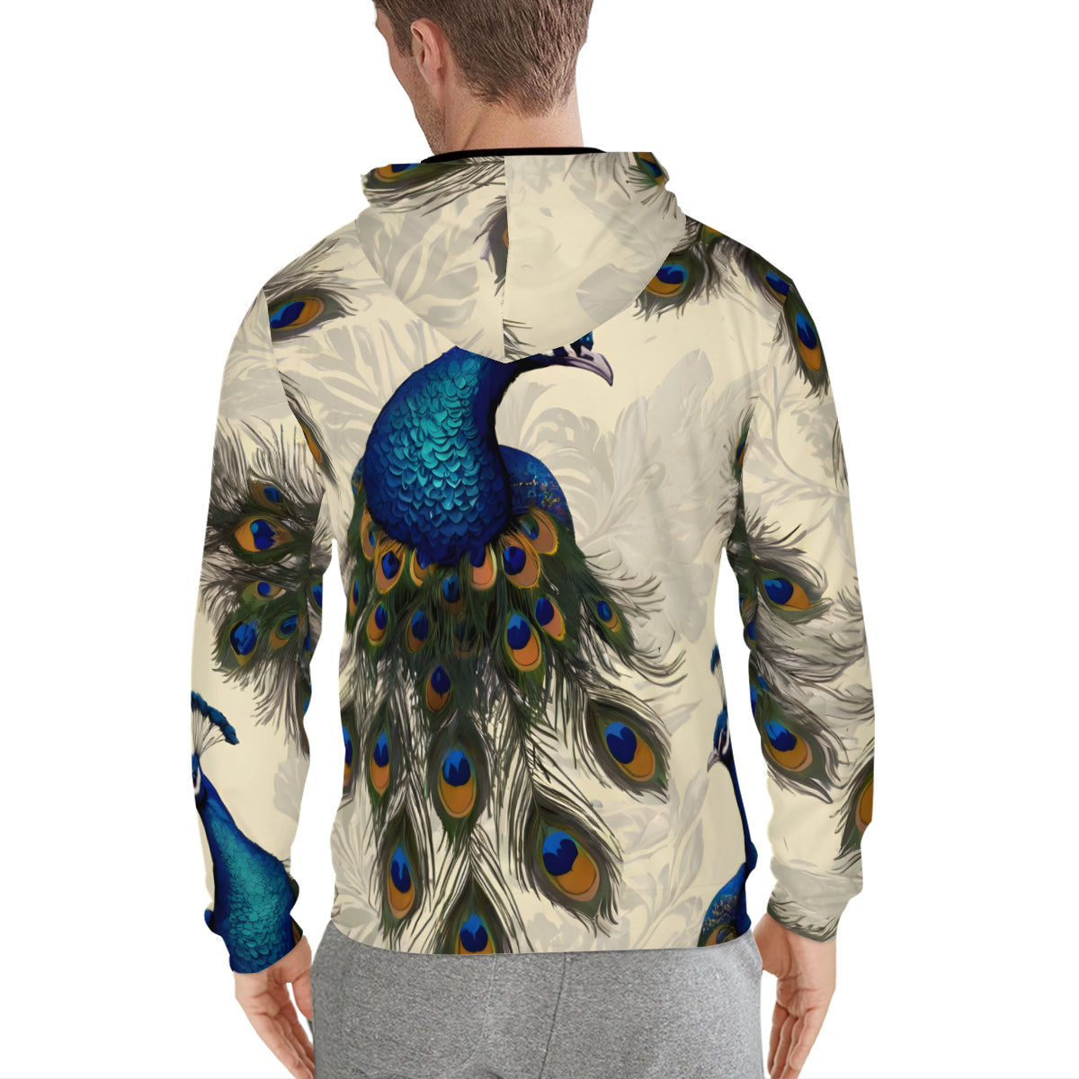 Peacock Design Men's Zip Hoodie