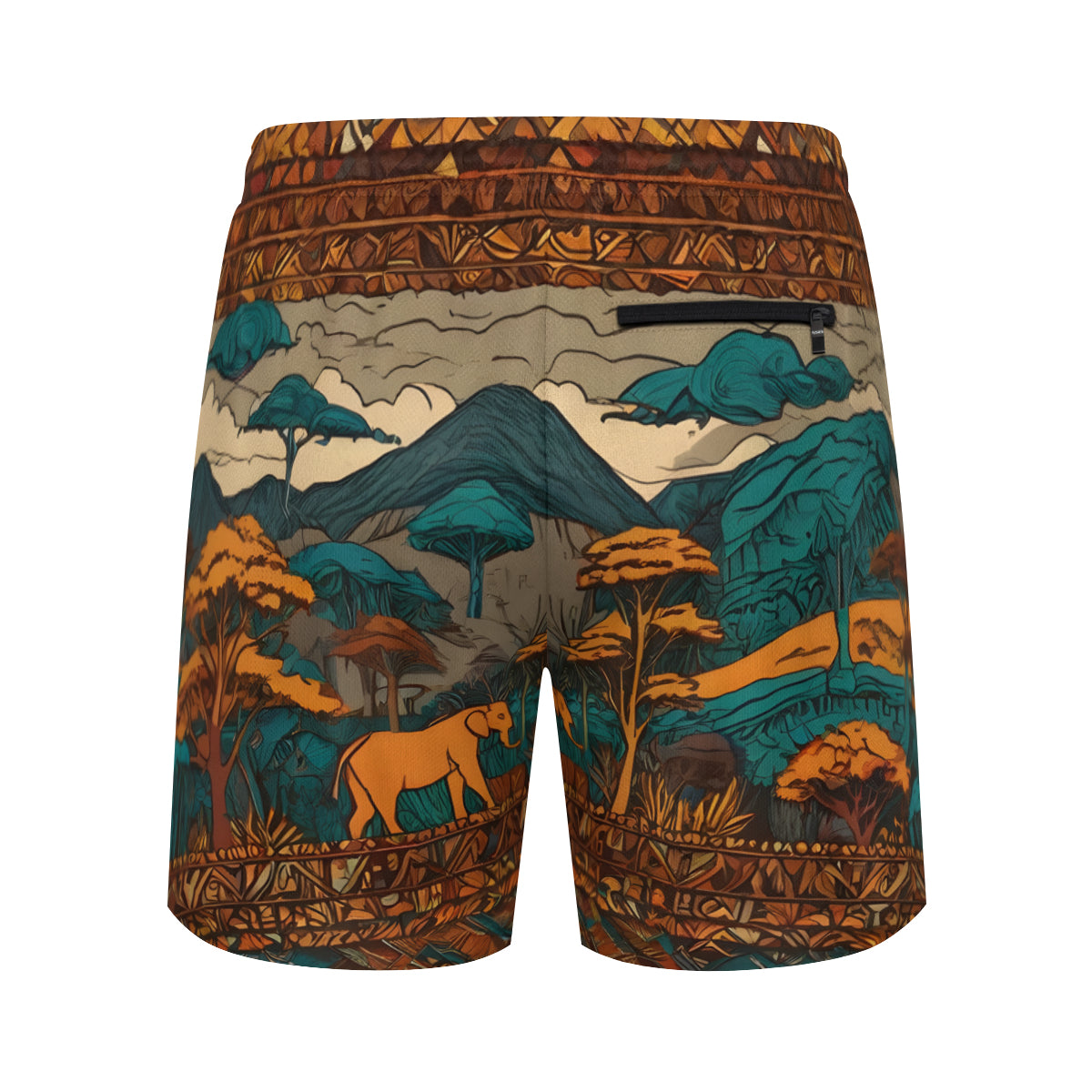 Beautiful Landscape All-Over Print Men's Casual Shorts Double-Layer Sports Beach Shorts | Polyester