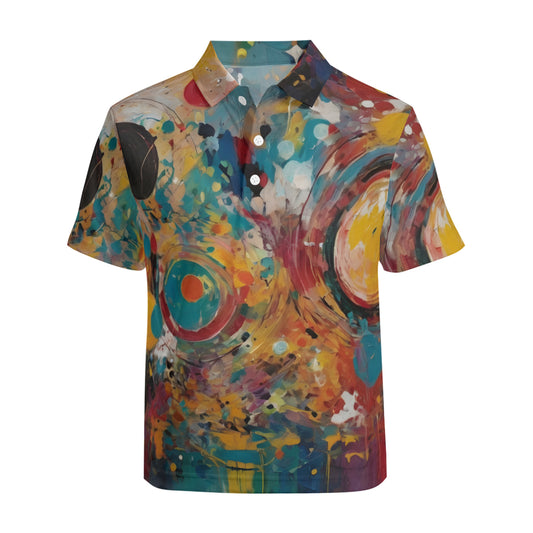 Crazy Design Men's Premium European Size POLO Shirt | 95% Polyester+5% Spandex