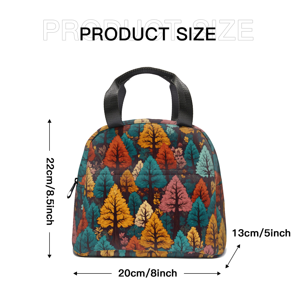 Beautiful Floral personalised canvas handheld insulated lunch bag (with side pocket)|Polyester